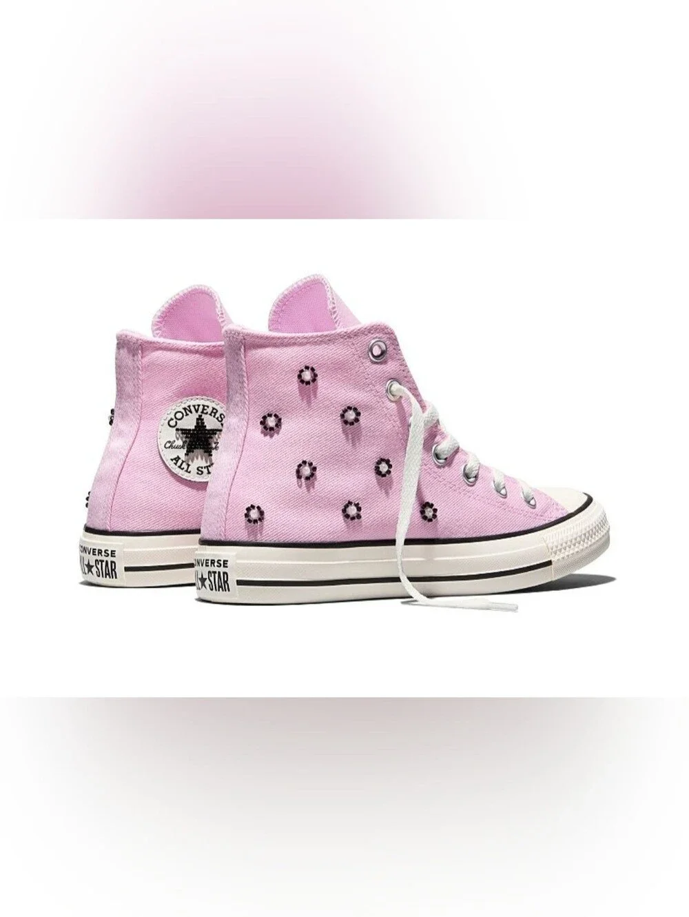 Converse Chuck Taylor All Star High-Top Lace-up Beaded Sneakers Womens Size 8.5
